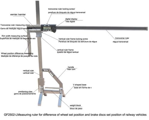 Wheel Load Measuring Device GF2502 Railway Vehicle Wheelset Wheel 5.75KG Flange Profile Measurement ...